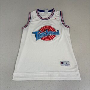 Vintage Champion Space Jam Tune Squad Jersey White Mesh Tank Looney Tunes L